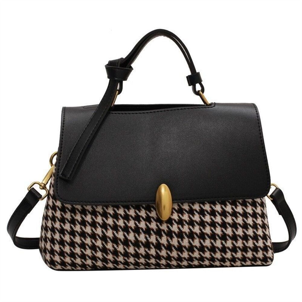 Purses and Handbags for Women Black Checker Trendy Tote Bag Ladies Satchel